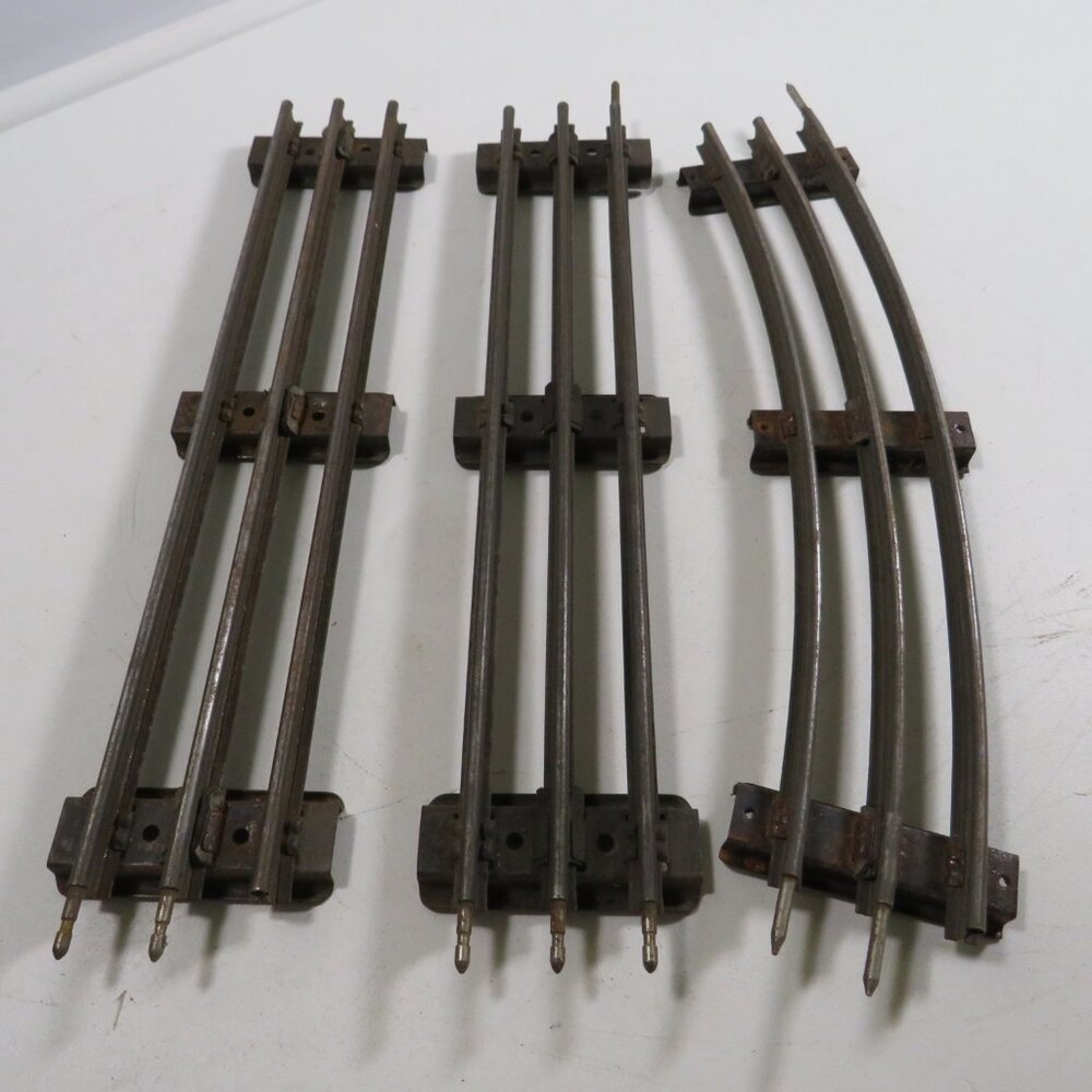 Pre-WWII 1930s Lionel Train Track #9 (3) pieces METAL railroad